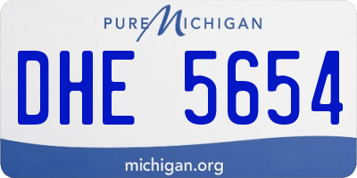 MI license plate DHE5654