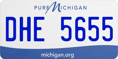 MI license plate DHE5655