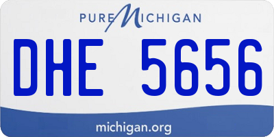 MI license plate DHE5656