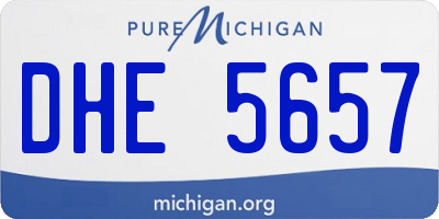 MI license plate DHE5657