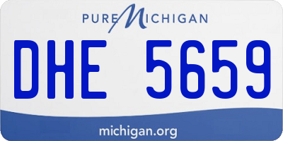 MI license plate DHE5659