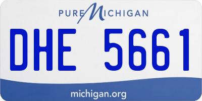 MI license plate DHE5661