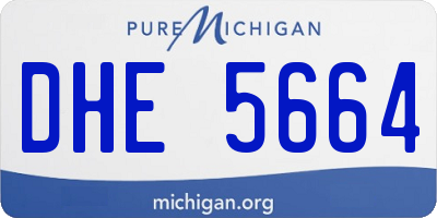 MI license plate DHE5664