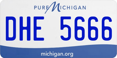 MI license plate DHE5666