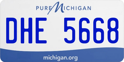 MI license plate DHE5668