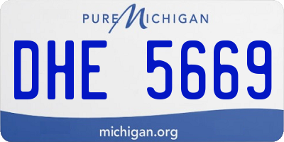 MI license plate DHE5669