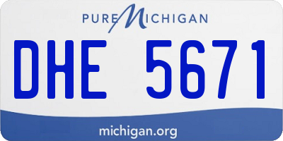 MI license plate DHE5671
