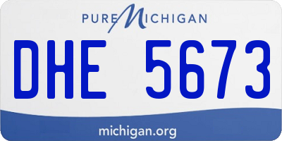 MI license plate DHE5673