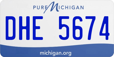 MI license plate DHE5674