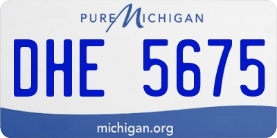 MI license plate DHE5675