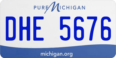 MI license plate DHE5676