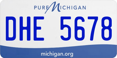 MI license plate DHE5678