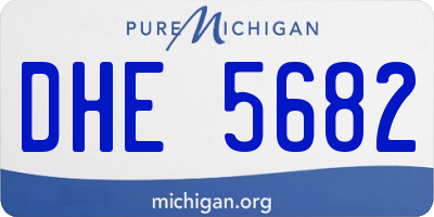 MI license plate DHE5682