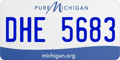 MI license plate DHE5683