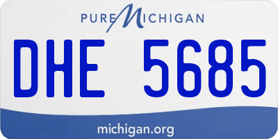 MI license plate DHE5685