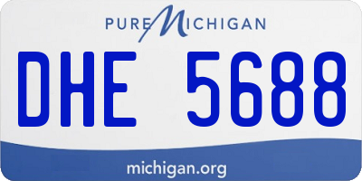 MI license plate DHE5688