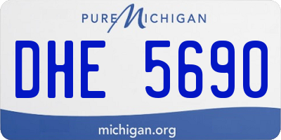 MI license plate DHE5690