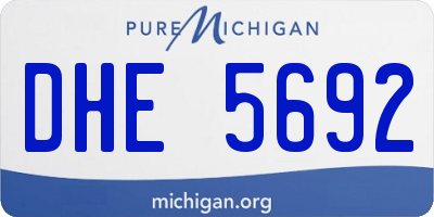 MI license plate DHE5692