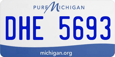 MI license plate DHE5693