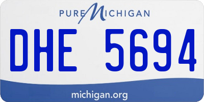 MI license plate DHE5694