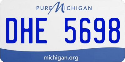 MI license plate DHE5698