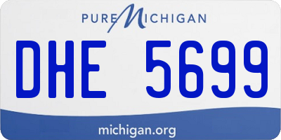 MI license plate DHE5699