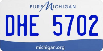 MI license plate DHE5702