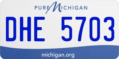 MI license plate DHE5703