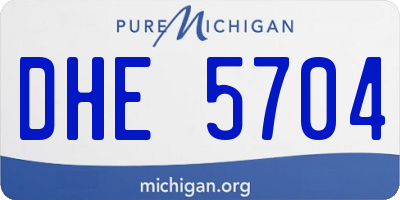 MI license plate DHE5704
