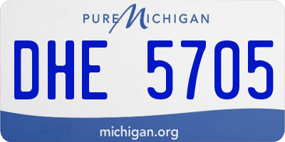 MI license plate DHE5705