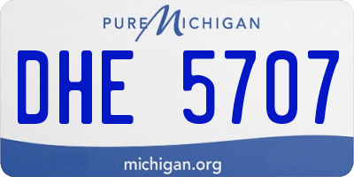 MI license plate DHE5707