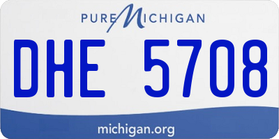 MI license plate DHE5708