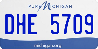 MI license plate DHE5709