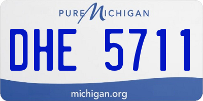 MI license plate DHE5711