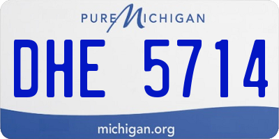 MI license plate DHE5714