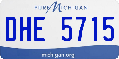 MI license plate DHE5715