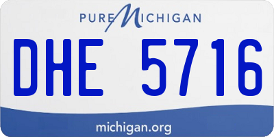 MI license plate DHE5716
