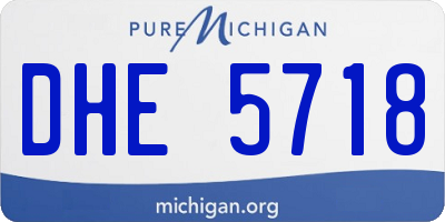MI license plate DHE5718