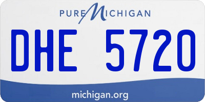 MI license plate DHE5720