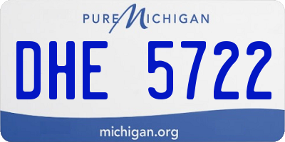 MI license plate DHE5722