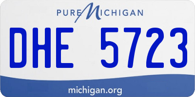MI license plate DHE5723