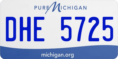 MI license plate DHE5725