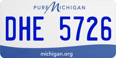 MI license plate DHE5726