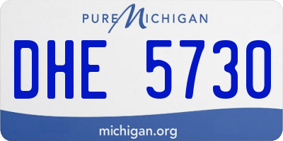 MI license plate DHE5730