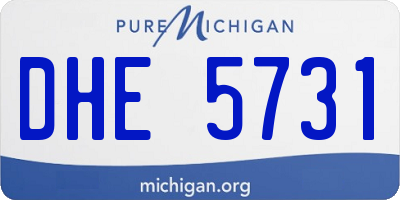 MI license plate DHE5731