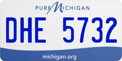 MI license plate DHE5732