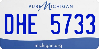 MI license plate DHE5733