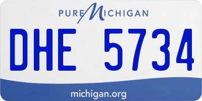 MI license plate DHE5734