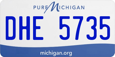 MI license plate DHE5735