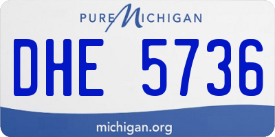 MI license plate DHE5736